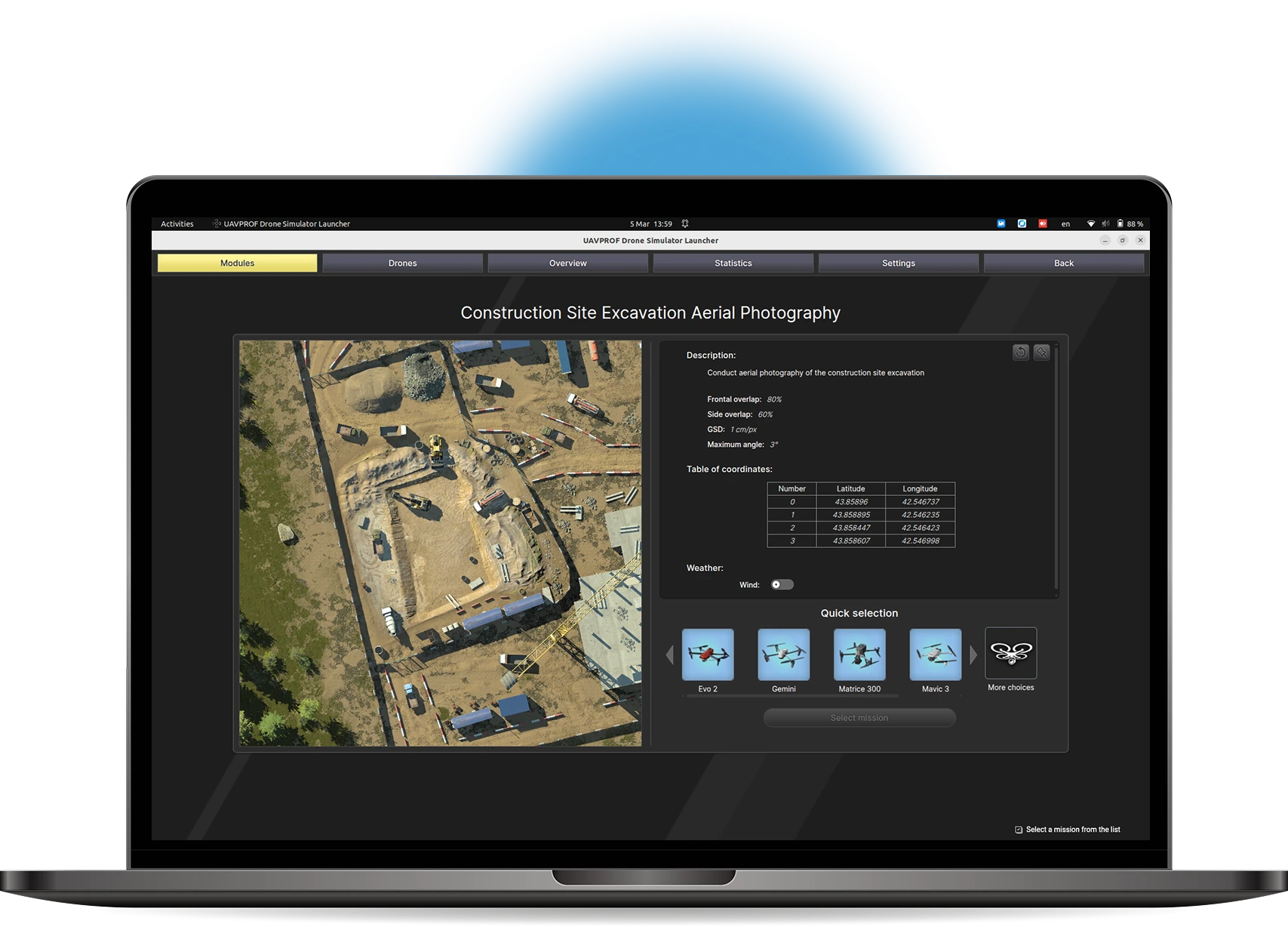 Construction site excavation aerial photography